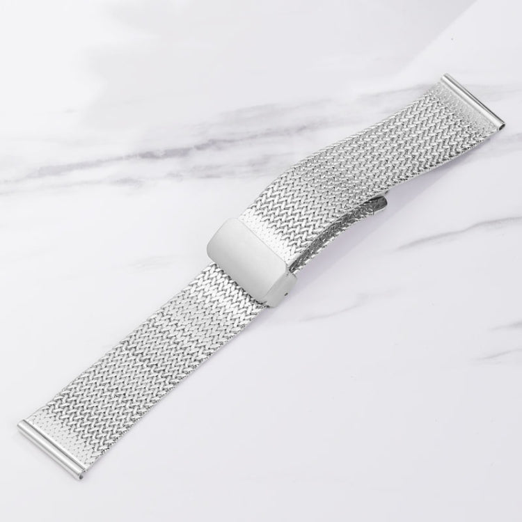 For Apple Watch 42mm Magnetic Buckle Herringbone Mesh Metal Watch Band(Starlight) - Watch Bands by PMC Jewellery | Online Shopping South Africa | PMC Jewellery