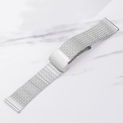 For Apple Watch SE 44mm Magnetic Buckle Herringbone Mesh Metal Watch Band(Starlight) - Watch Bands by PMC Jewellery | Online Shopping South Africa | PMC Jewellery