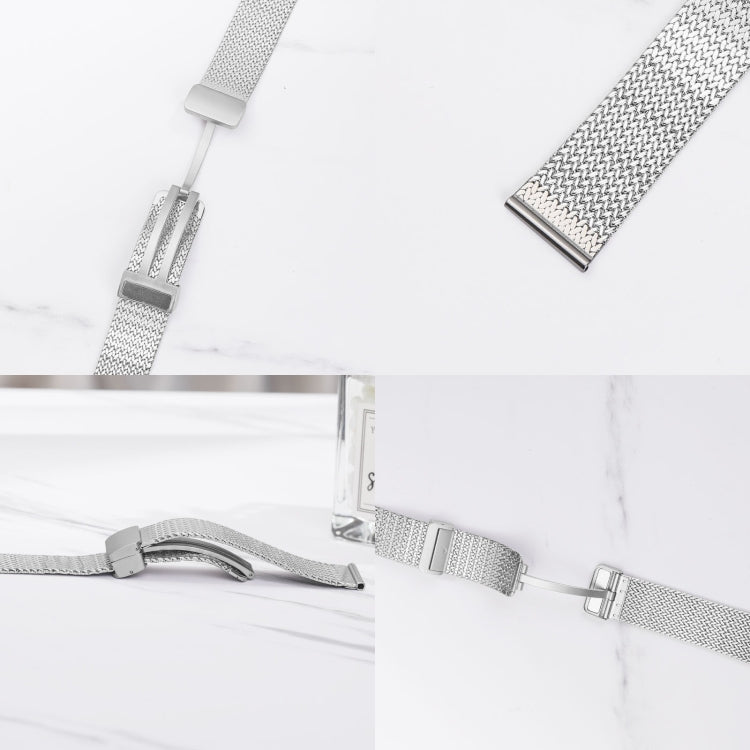 For Apple Watch 42mm Magnetic Buckle Herringbone Mesh Metal Watch Band(Starlight) - Watch Bands by PMC Jewellery | Online Shopping South Africa | PMC Jewellery