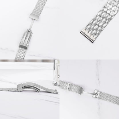 For Apple Watch 3 38mm Magnetic Buckle Herringbone Mesh Metal Watch Band(Starlight) - Watch Bands by PMC Jewellery | Online Shopping South Africa | PMC Jewellery