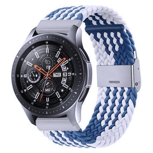 18mm Nylon Braided Metal Buckle Watch Band(Z Blue White) - Watch Bands by PMC Jewellery | Online Shopping South Africa | PMC Jewellery