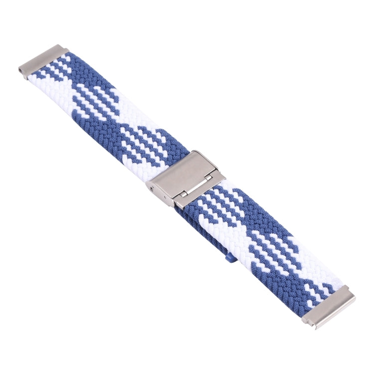 18mm Nylon Braided Metal Buckle Watch Band(Z Blue White) - Watch Bands by PMC Jewellery | Online Shopping South Africa | PMC Jewellery