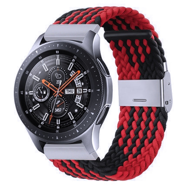 18mm Nylon Braided Metal Buckle Watch Band(Z Black Red) - Watch Bands by PMC Jewellery | Online Shopping South Africa | PMC Jewellery