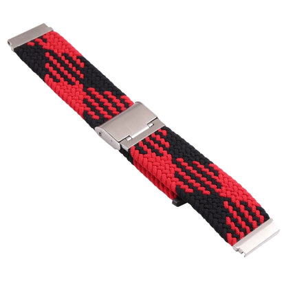 18mm Nylon Braided Metal Buckle Watch Band(Z Black Red) - Watch Bands by PMC Jewellery | Online Shopping South Africa | PMC Jewellery