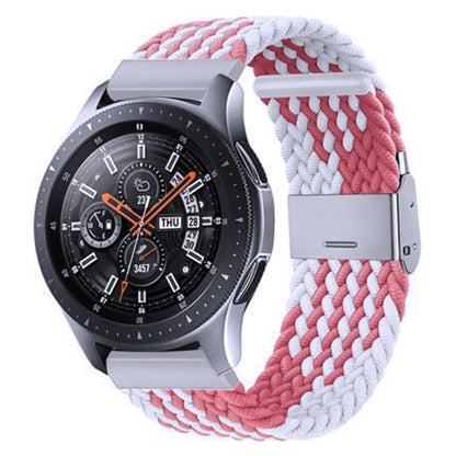 18mm Nylon Braided Metal Buckle Watch Band(Z Pink White) - Watch Bands by PMC Jewellery | Online Shopping South Africa | PMC Jewellery