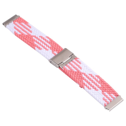 18mm Nylon Braided Metal Buckle Watch Band(Z Pink White) - Watch Bands by PMC Jewellery | Online Shopping South Africa | PMC Jewellery