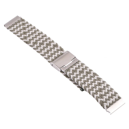 18mm Nylon Braided Metal Buckle Watch Band(W White Green) - Watch Bands by PMC Jewellery | Online Shopping South Africa | PMC Jewellery