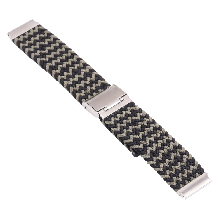 18mm Nylon Braided Metal Buckle Watch Band(W Black Green) - Watch Bands by PMC Jewellery | Online Shopping South Africa | PMC Jewellery