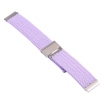 18mm Nylon Braided Metal Buckle Watch Band(Light Purple) - Watch Bands by PMC Jewellery | Online Shopping South Africa | PMC Jewellery