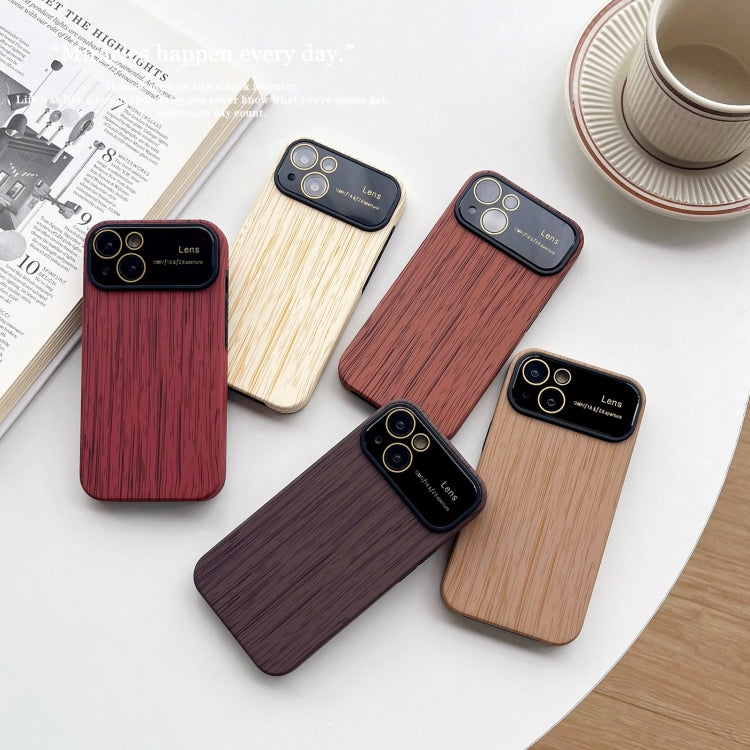 For iPhone 11 Wood Grain TPU Phone Case with Lens Film(Brown) - iPhone 11 Cases by PMC Jewellery | Online Shopping South Africa | PMC Jewellery