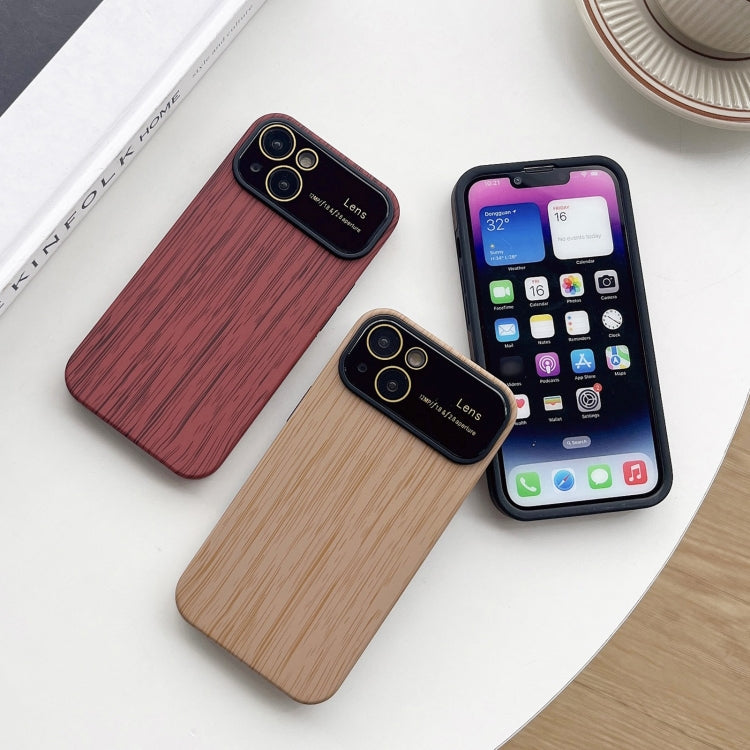 For iPhone SE 2022 / 2020 / 8 / 7 Wood Grain TPU Phone Case with Lens Film(Red) - iPhone SE 2022 / 2020 / 8 / 7 Cases by PMC Jewellery | Online Shopping South Africa | PMC Jewellery