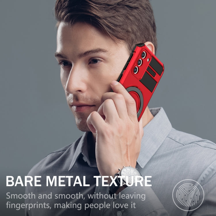 For Samsung Galaxy S21+ 5G MagSafe Magnetic Holder Phone Case(Red) - Galaxy S21+ 5G Cases by PMC TechLife | Online Shopping South Africa | PMC TechLife | Buy Now Pay Later Mobicred