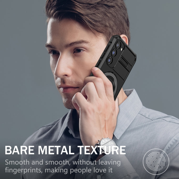 For Samsung Galaxy S23+ 5G MagSafe Magnetic Holder Phone Case(Black) - Galaxy S23+ 5G Cases by PMC TechLife | Online Shopping South Africa | PMC TechLife