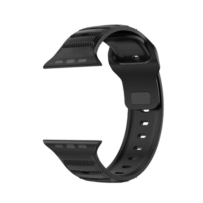 For Apple Watch Ultra 49mm Dot Texture Fluororubber Watch Band(Black) - Watch Bands by PMC Jewellery | Online Shopping South Africa | PMC Jewellery