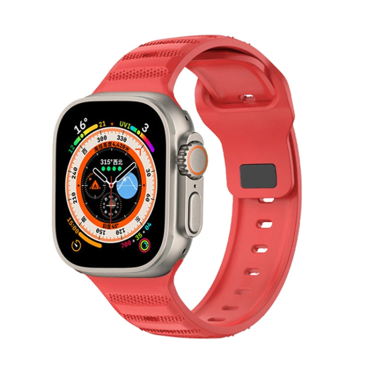 For Apple Watch Ultra 49mm Dot Texture Fluororubber Watch Band(Red) - Watch Bands by PMC Jewellery | Online Shopping South Africa | PMC Jewellery