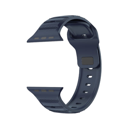 For Apple Watch 8 41mm Dot Texture Fluororubber Watch Band(Midnight Blue) - Watch Bands by PMC Jewellery | Online Shopping South Africa | PMC Jewellery