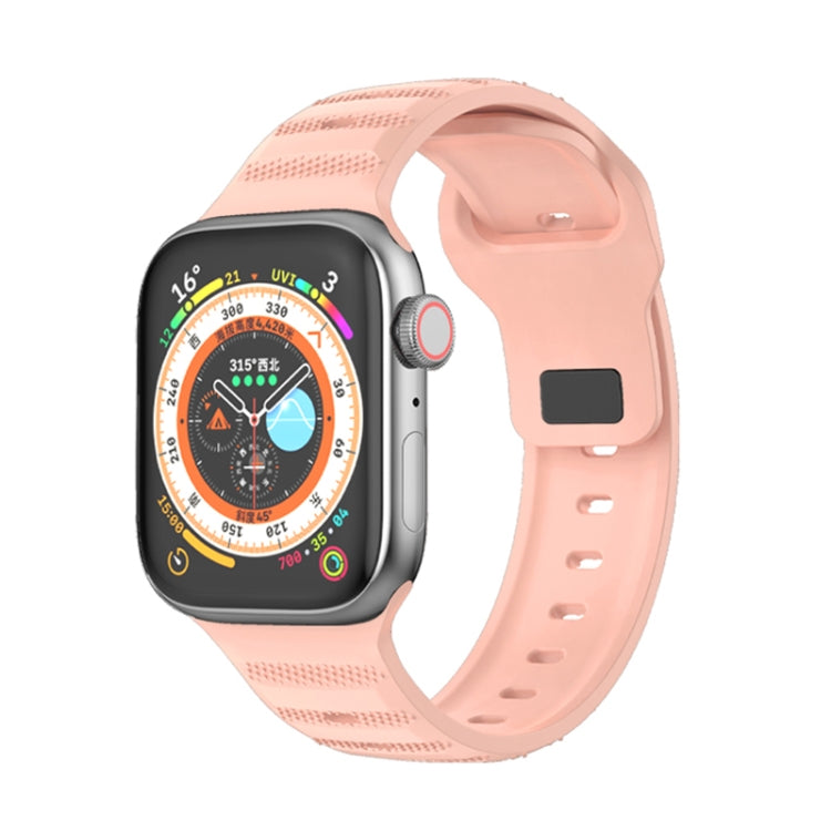 For Apple Watch 8 41mm Dot Texture Fluororubber Watch Band(Nebula Pink) - Watch Bands by PMC Jewellery | Online Shopping South Africa | PMC Jewellery