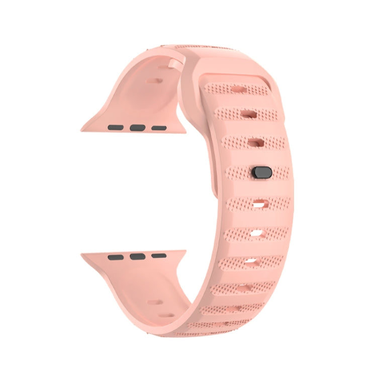 For Apple Watch 8 41mm Dot Texture Fluororubber Watch Band(Nebula Pink) - Watch Bands by PMC Jewellery | Online Shopping South Africa | PMC Jewellery