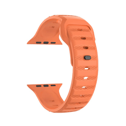 For Apple Watch 8 45mm  Dot Texture Fluororubber Watch Band(Orange) - Watch Bands by PMC Jewellery | Online Shopping South Africa | PMC Jewellery