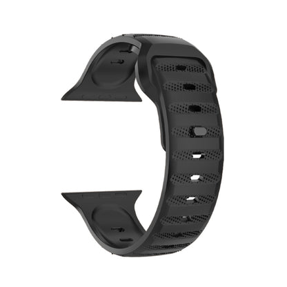 For Apple Watch 8 45mm  Dot Texture Fluororubber Watch Band(Black) - Watch Bands by PMC Jewellery | Online Shopping South Africa | PMC Jewellery