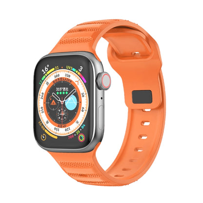 For Apple Watch 7 45mm Dot Texture Fluororubber Watch Band(Orange) - Watch Bands by PMC Jewellery | Online Shopping South Africa | PMC Jewellery