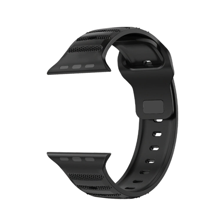 For Apple Watch SE 40mm Dot Texture Fluororubber Watch Band(Black) - Watch Bands by PMC Jewellery | Online Shopping South Africa | PMC Jewellery