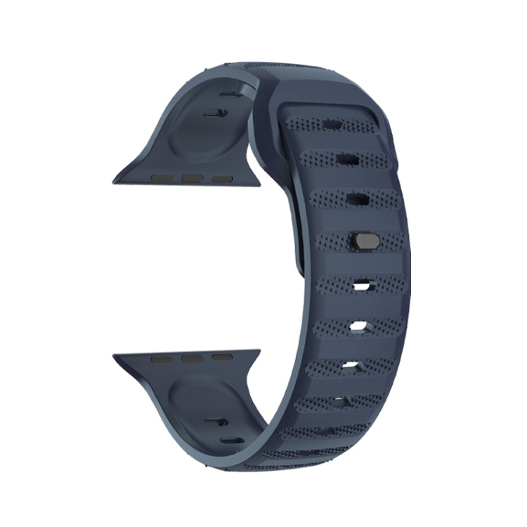For Apple Watch SE 40mm Dot Texture Fluororubber Watch Band(Midnight Blue) - Watch Bands by PMC TechLife | Online Shopping South Africa | PMC TechLife