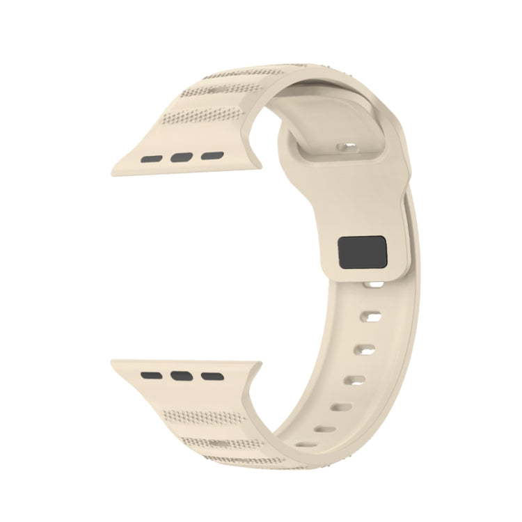 For Apple Watch SE 40mm Dot Texture Fluororubber Watch Band(Starlight) - Watch Bands by PMC Jewellery | Online Shopping South Africa | PMC Jewellery