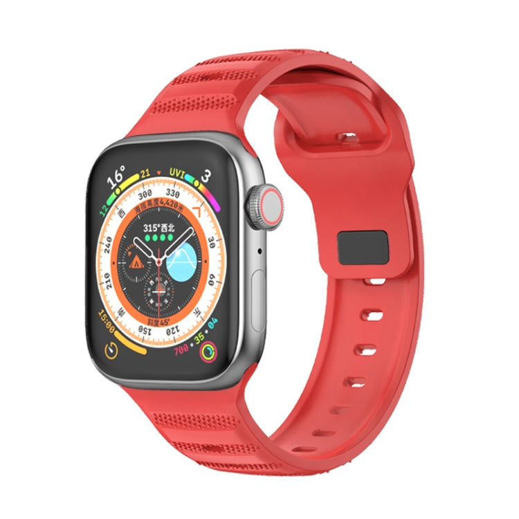 For Apple Watch SE 44mm Dot Texture Fluororubber Watch Band(Red) - Watch Bands by PMC TechLife | Online Shopping South Africa | PMC TechLife