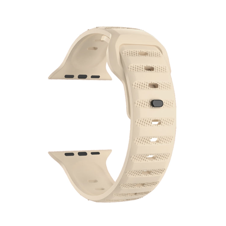 For Apple Watch SE 44mm Dot Texture Fluororubber Watch Band(Starlight) - Watch Bands by PMC TechLife | Online Shopping South Africa | PMC TechLife