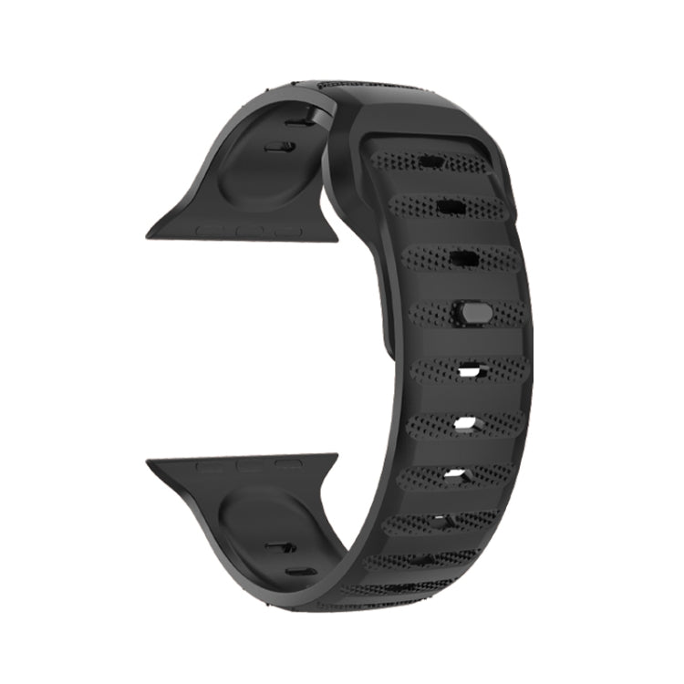 For Apple Watch 6 44mm Dot Texture Fluororubber Watch Band(Black) - Watch Bands by PMC Jewellery | Online Shopping South Africa | PMC Jewellery