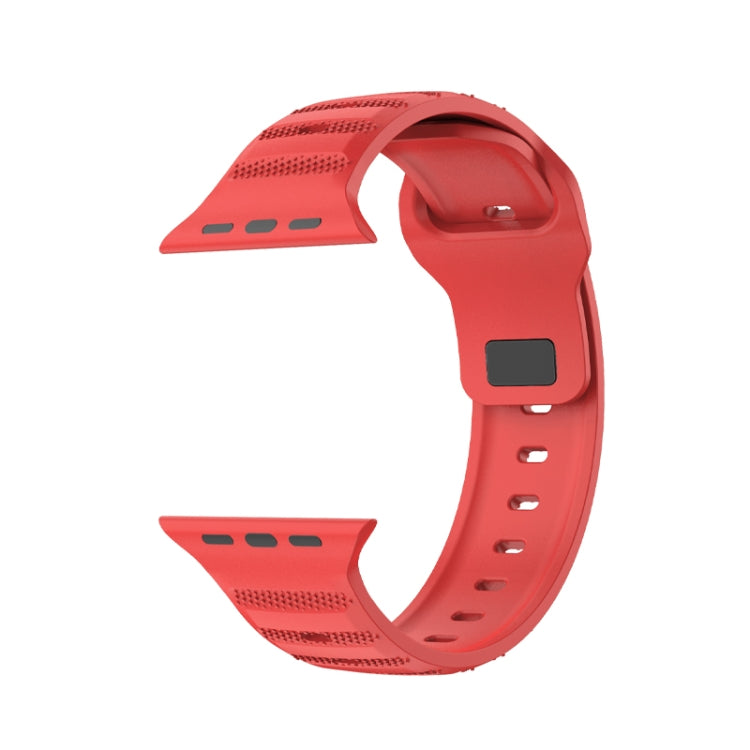For Apple Watch 3 42mm Dot Texture Fluororubber Watch Band(Red) - Watch Bands by PMC TechLife | Online Shopping South Africa | PMC TechLife