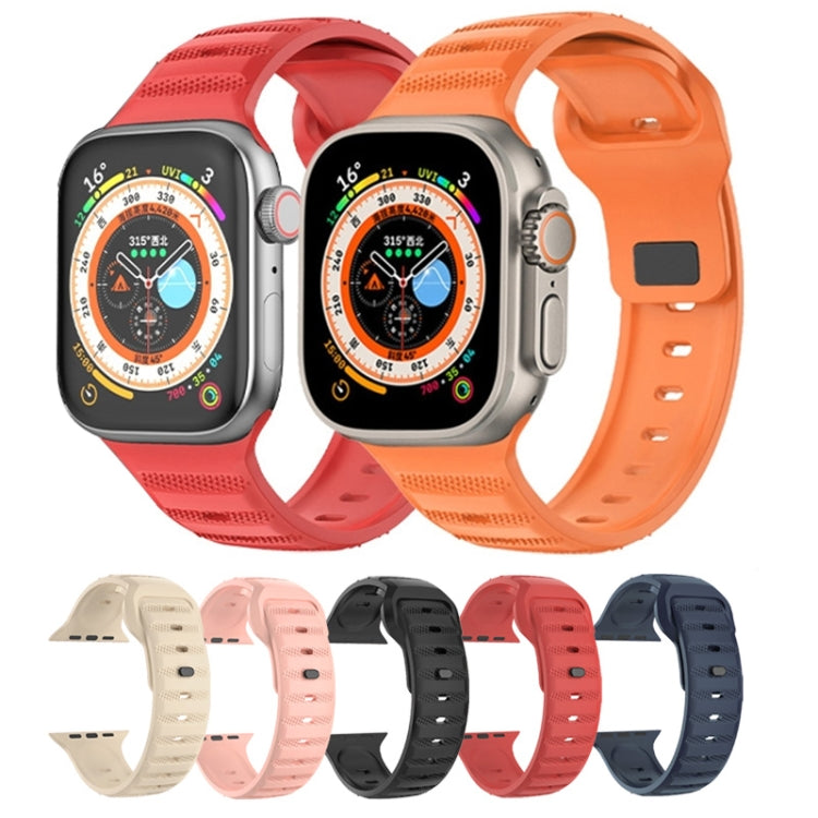 For Apple Watch 5 40mm Dot Texture Fluororubber Watch Band(Midnight Blue) - Watch Bands by PMC TechLife | Online Shopping South Africa | PMC TechLife