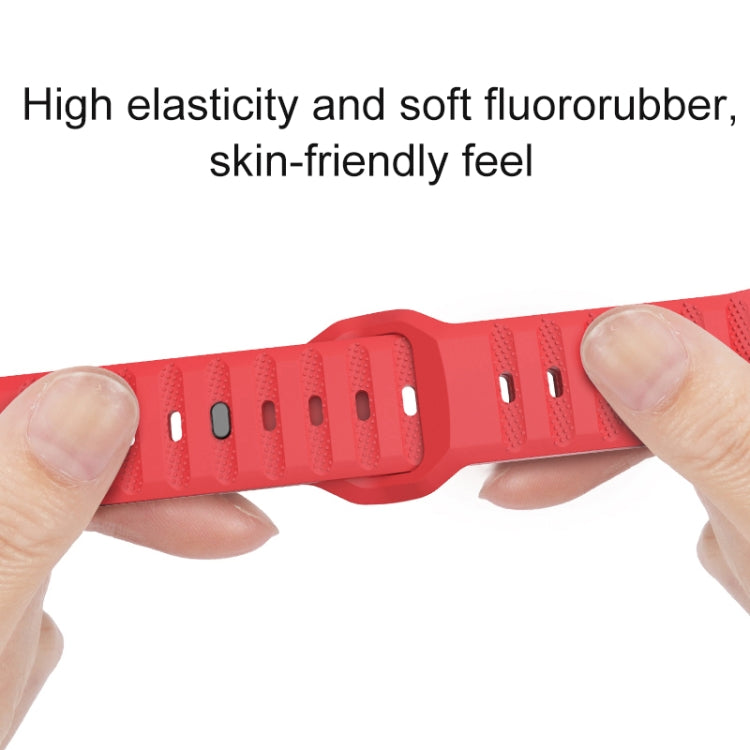 For Apple Watch 42mm Dot Texture Fluororubber Watch Band(Red) - Watch Bands by PMC Jewellery | Online Shopping South Africa | PMC Jewellery