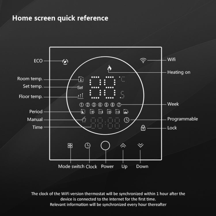 BHT-008GBLW 95-240V AC 16A Smart Home Electric Heating LED Thermostat With WiFi(White) - Thermostat & Thermometer by PMC Jewellery | Online Shopping South Africa | PMC Jewellery