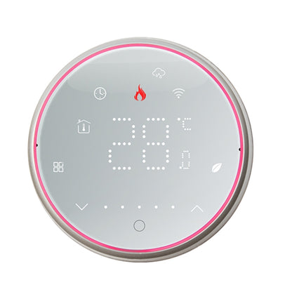 BHT-6001GCLW 95-240V AC 5A Smart Round Thermostat Boiler Heating LED Thermostat With WiFi(White) - Thermostat & Thermometer by PMC Jewellery | Online Shopping South Africa | PMC Jewellery