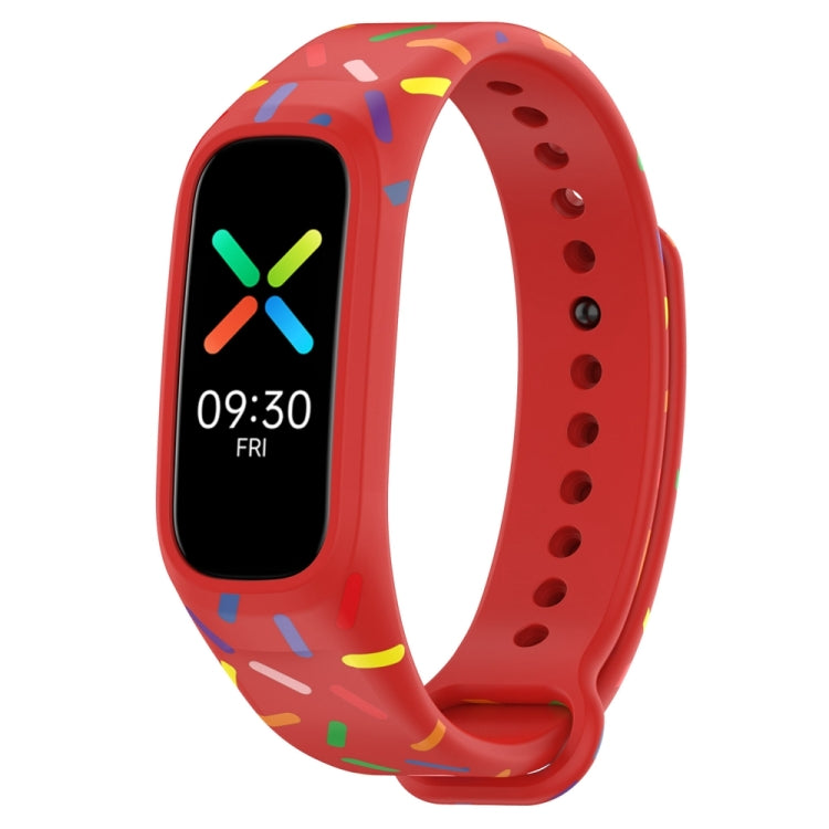 For OPPO Band Sports Rainbow Dots Silicone Watch Band(Red) -  by PMC Jewellery | Online Shopping South Africa | PMC Jewellery