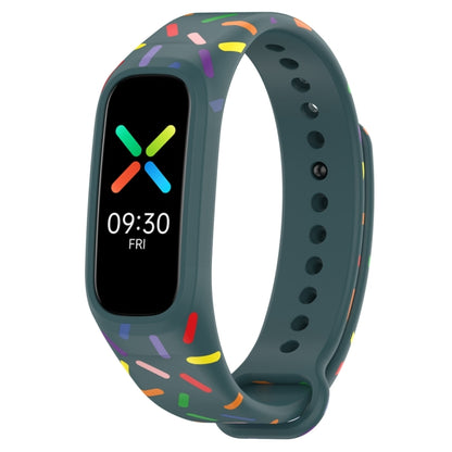 For OPPO Band Sports Rainbow Dots Silicone Watch Band(Dark Green) -  by PMC Jewellery | Online Shopping South Africa | PMC Jewellery