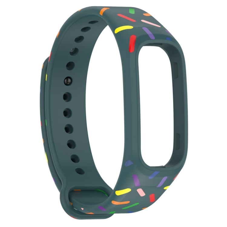 For OPPO Band Sports Rainbow Dots Silicone Watch Band(Dark Green) -  by PMC Jewellery | Online Shopping South Africa | PMC Jewellery