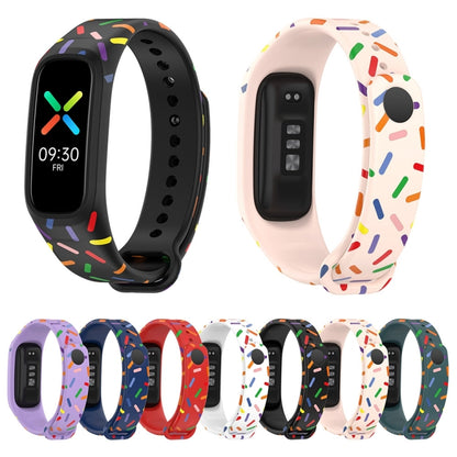 For OPPO Band Sports Rainbow Dots Silicone Watch Band(Black) -  by PMC Jewellery | Online Shopping South Africa | PMC Jewellery