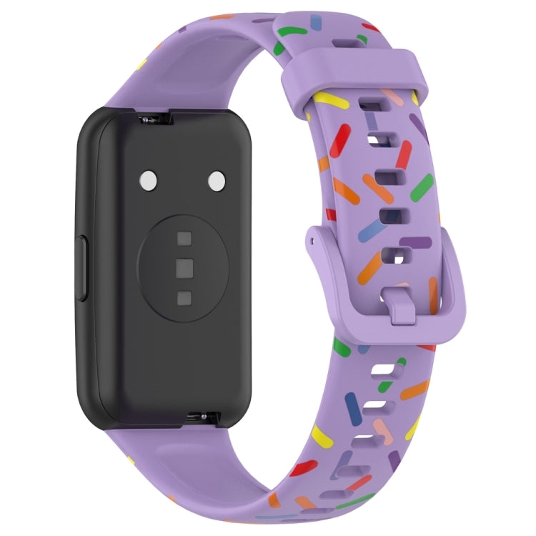 For Huawei Band 7 Sports Rainbow Dots Silicone Watch Band(Purple) - Watch Bands by PMC Jewellery | Online Shopping South Africa | PMC Jewellery