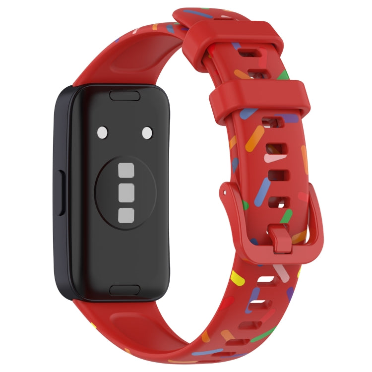 For Huawei Band 8 Sports Rainbow Dots Silicone Watch Band(Red) - Watch Bands by PMC Jewellery | Online Shopping South Africa | PMC Jewellery