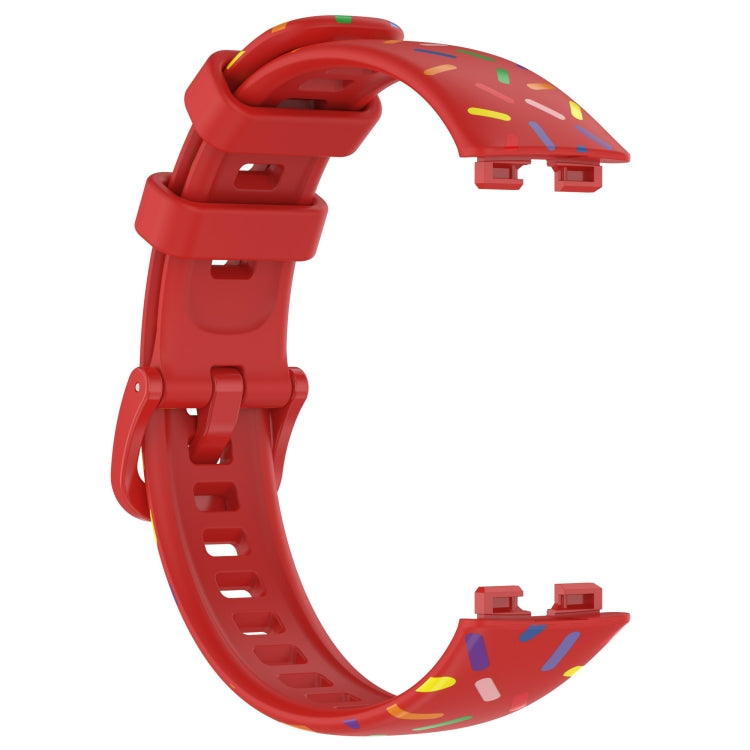 For Huawei Band 8 Sports Rainbow Dots Silicone Watch Band(Red) - Watch Bands by PMC Jewellery | Online Shopping South Africa | PMC Jewellery