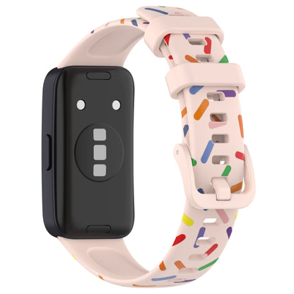 For Huawei Band 8 Sports Rainbow Dots Silicone Watch Band(Light Pink) - Watch Bands by PMC Jewellery | Online Shopping South Africa | PMC Jewellery