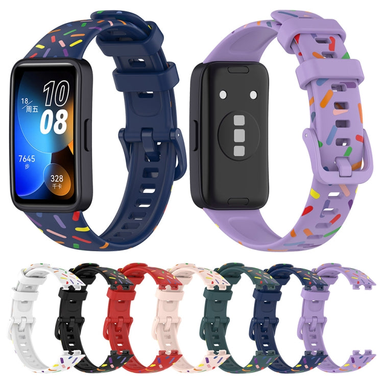 For Huawei Band 8 Sports Rainbow Dots Silicone Watch Band(Midnight Blue) - Watch Bands by PMC Jewellery | Online Shopping South Africa | PMC Jewellery