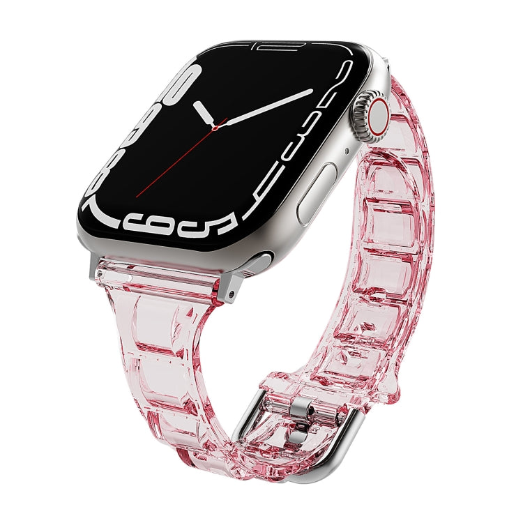 For Apple Watch 8 41mm Cube Airbag Clear TPU Watch Band(Red) - Watch Bands by PMC TechLife | Online Shopping South Africa | PMC TechLife