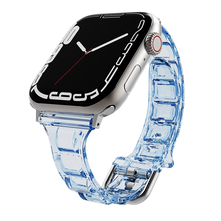 For Apple Watch 6 40mm Cube Airbag Clear TPU Watch Band(Blue) - Watch Bands by PMC Jewellery | Online Shopping South Africa | PMC Jewellery