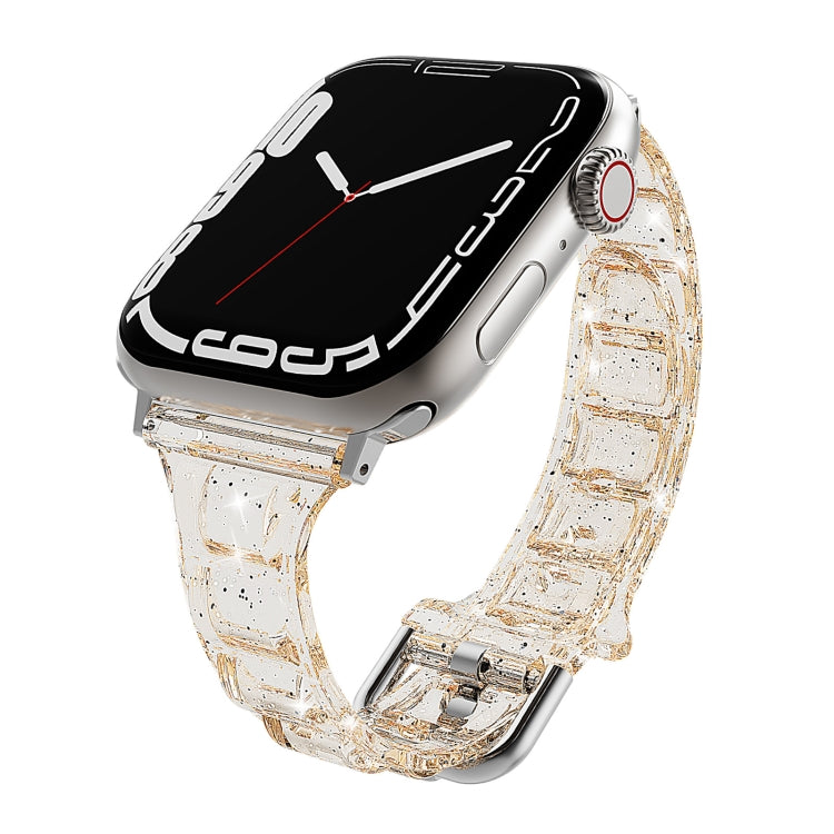 For Apple Watch 3 42mm Cube Airbag Clear TPU Watch Band(Gold) - Watch Bands by PMC TechLife | Online Shopping South Africa | PMC TechLife