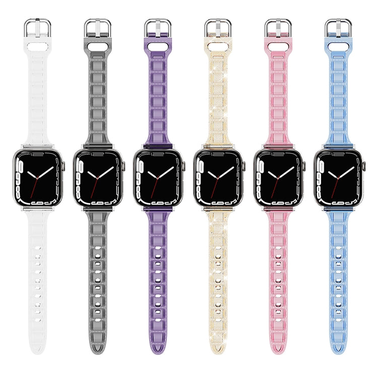 For Apple Watch SE 44mm Cube Airbag Clear TPU Watch Band(Red) - Watch Bands by PMC Jewellery | Online Shopping South Africa | PMC Jewellery