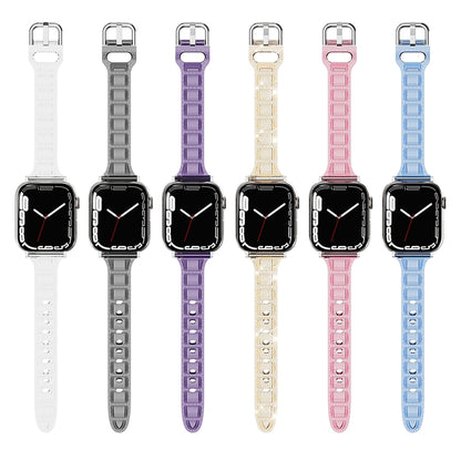 For Apple Watch 3 42mm Cube Airbag Clear TPU Watch Band(Transparent) - Watch Bands by PMC Jewellery | Online Shopping South Africa | PMC Jewellery